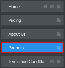 Partners page button