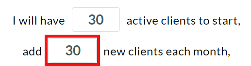 New clients per month field