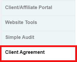 Client agreement button